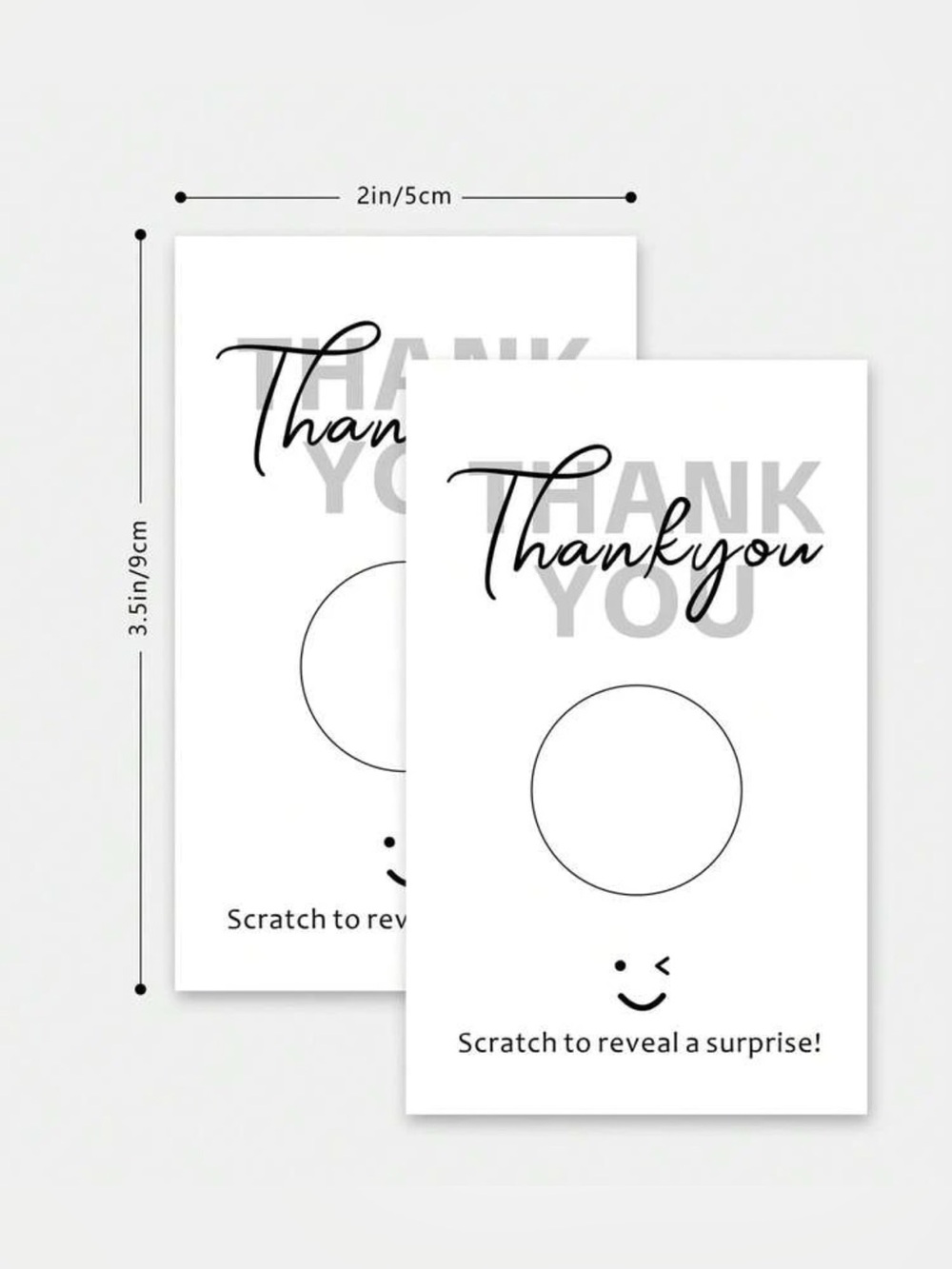 5 Pink Thank You Scratch to reveal your prize Cards - Picture 3 of 3